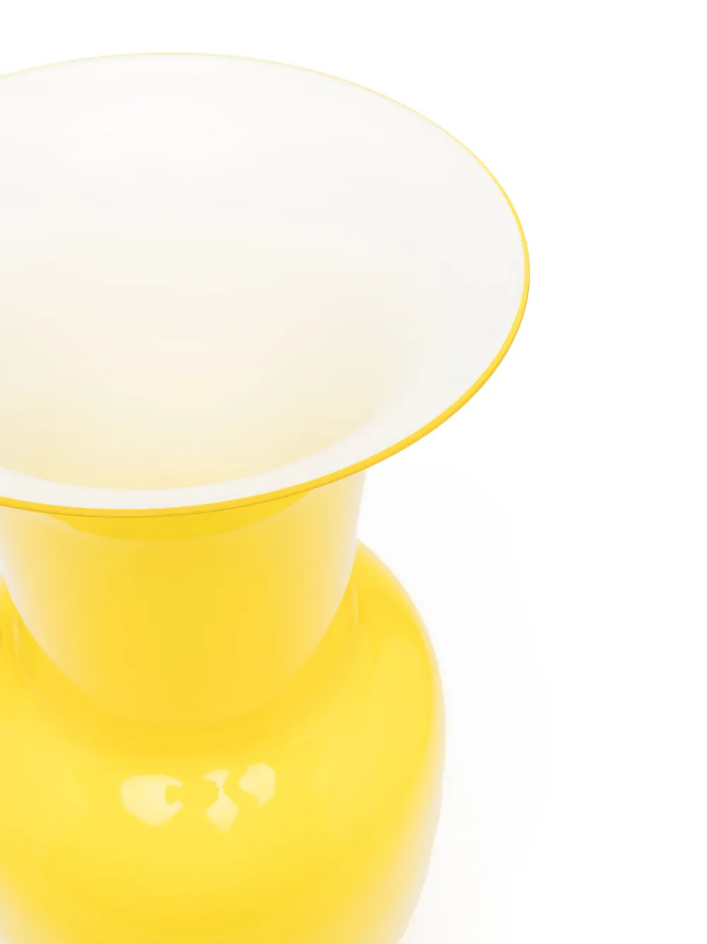 Venini Opalino Porcelain Vase In Yellow