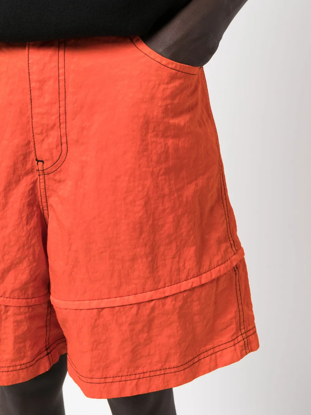 ECKHAUS LATTA CONTRAST STITCHING BERMUDA SHORTS