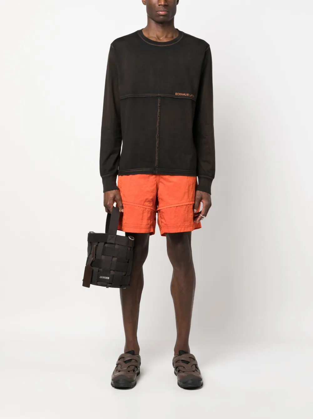 ECKHAUS LATTA CONTRAST STITCHING BERMUDA SHORTS
