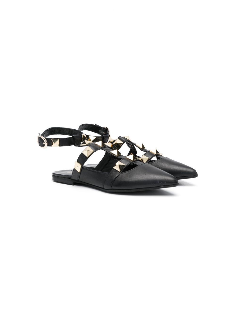 Florens stud-embellished leather ballerinas - Black