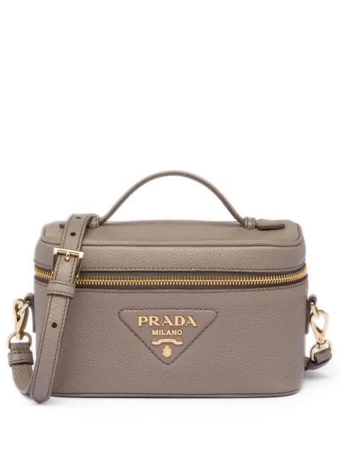 Prada logo-plaque leather mini-bag