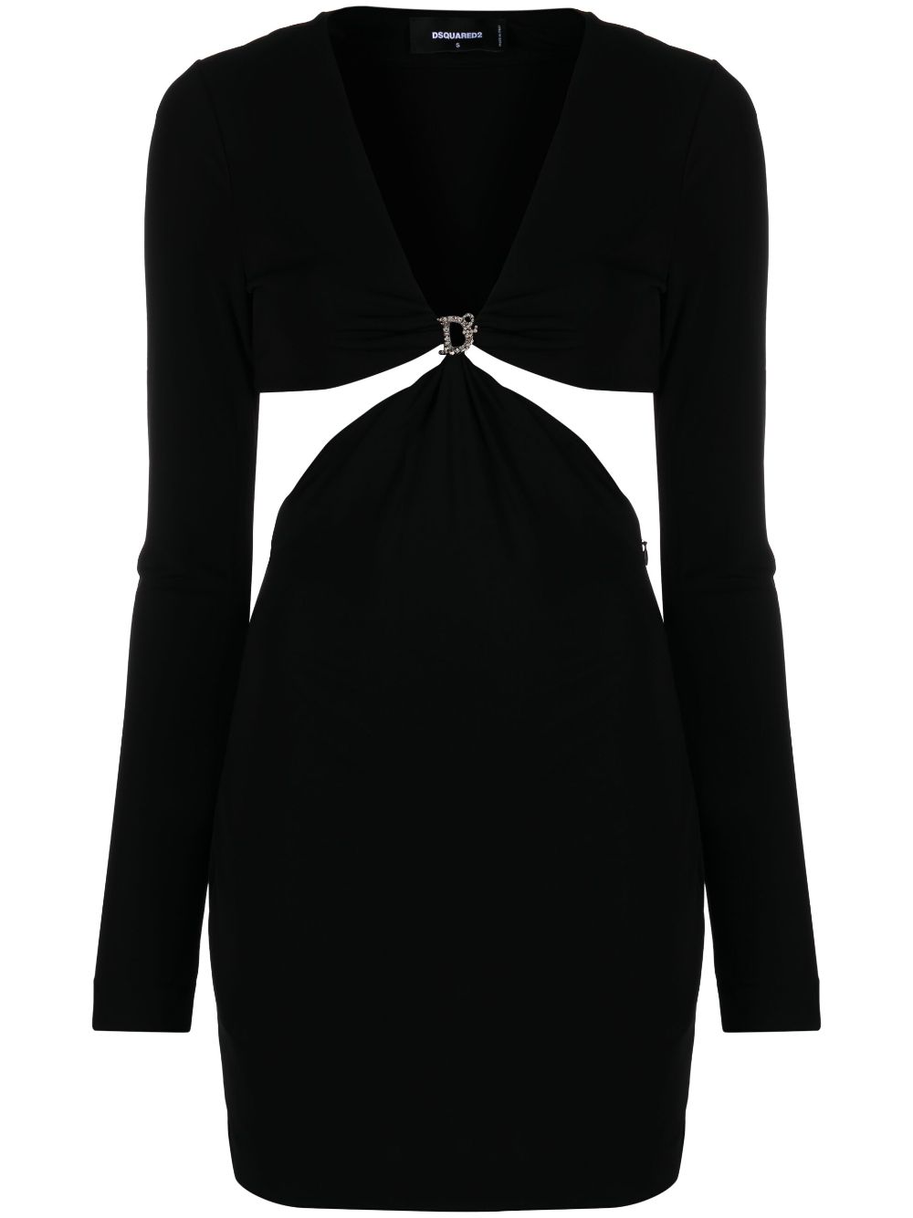 Dsquared2 Logo-embellished Cut-out Minidress In Black