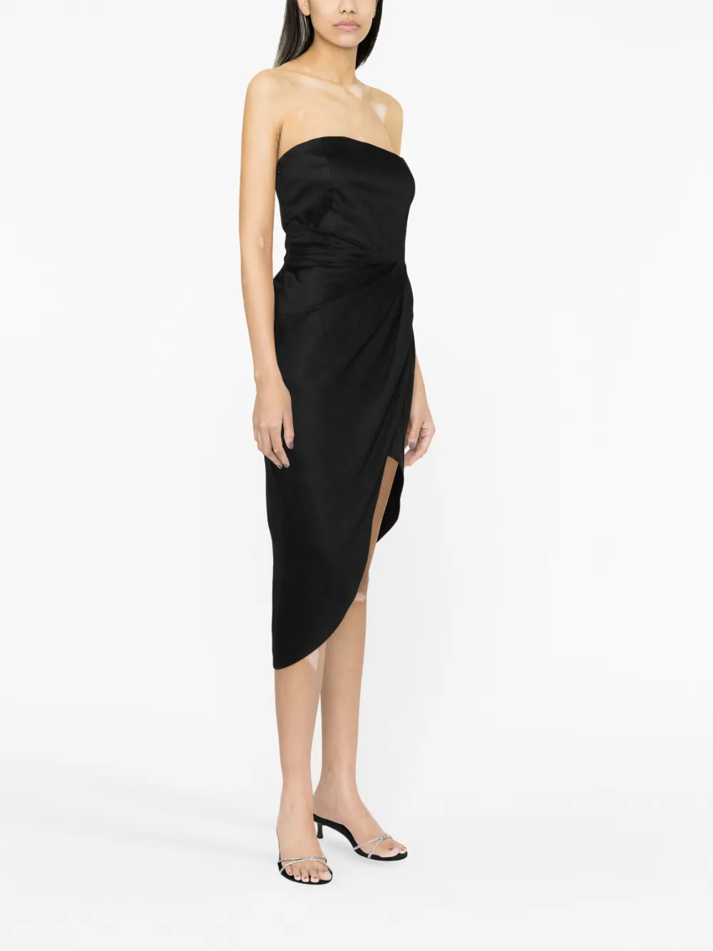 GAUGE81 스트랩리스 비대칭 드레이프 원피스