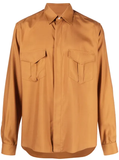 Bally camisa de seda con cuello de pico