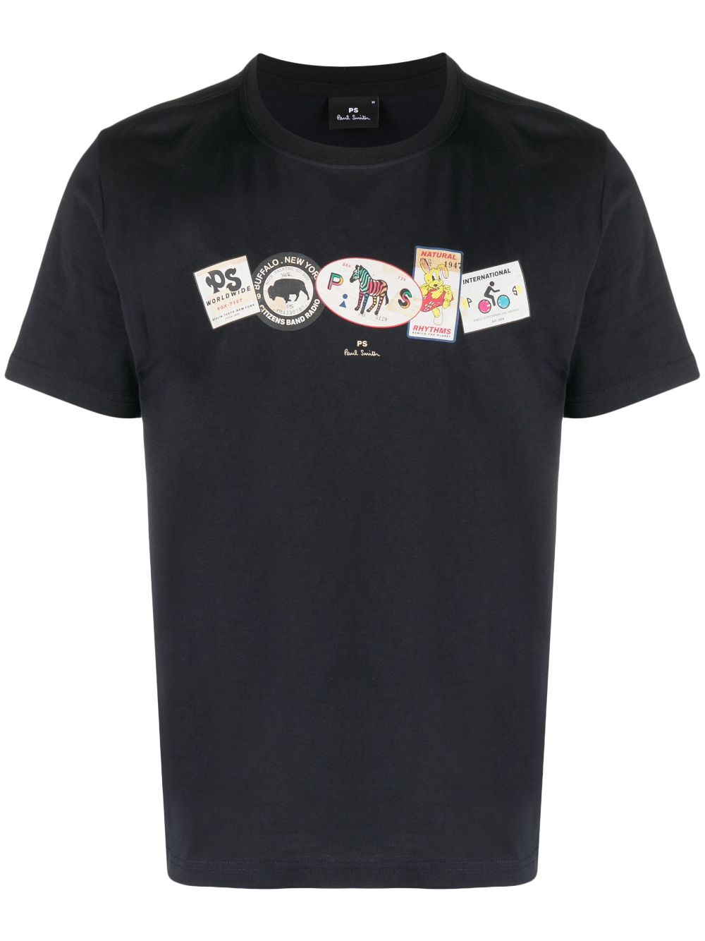 Ps By Paul Smith Graphic-print Organic Cotton T-shirt In Schwarz