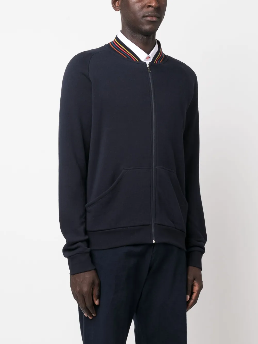 Paul Smith stripe-detail Cotton Jacket | Blue | FARFETCH