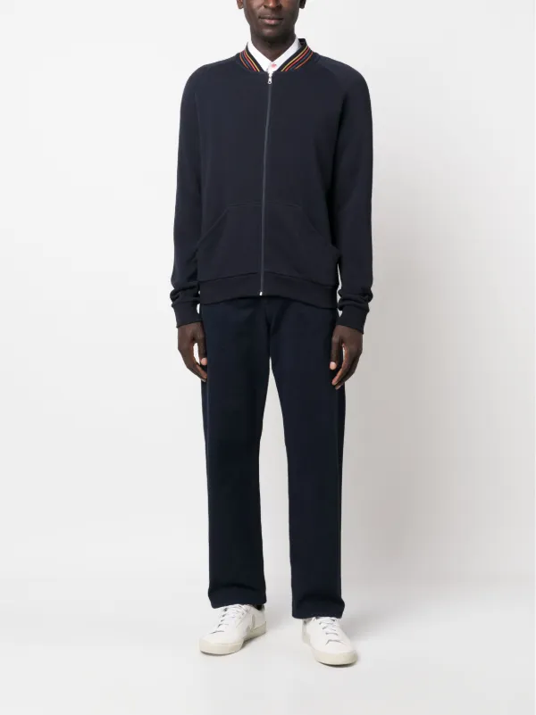 Paul Smith stripe-detail Cotton Jacket | Blue | FARFETCH