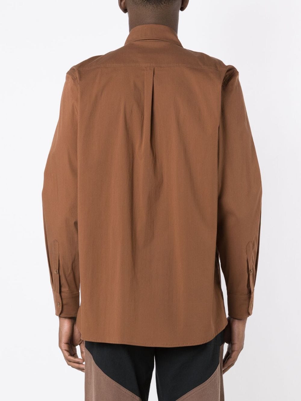 Shop Misci Long-sleeved Button-up Shirt In Brown