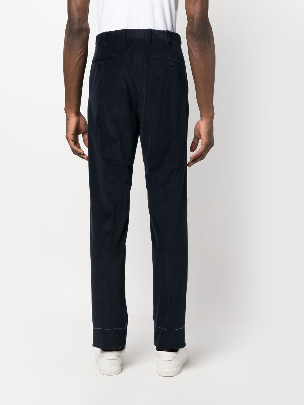 Shop Brioni Mid-rise Straight-leg Trousers In Blue