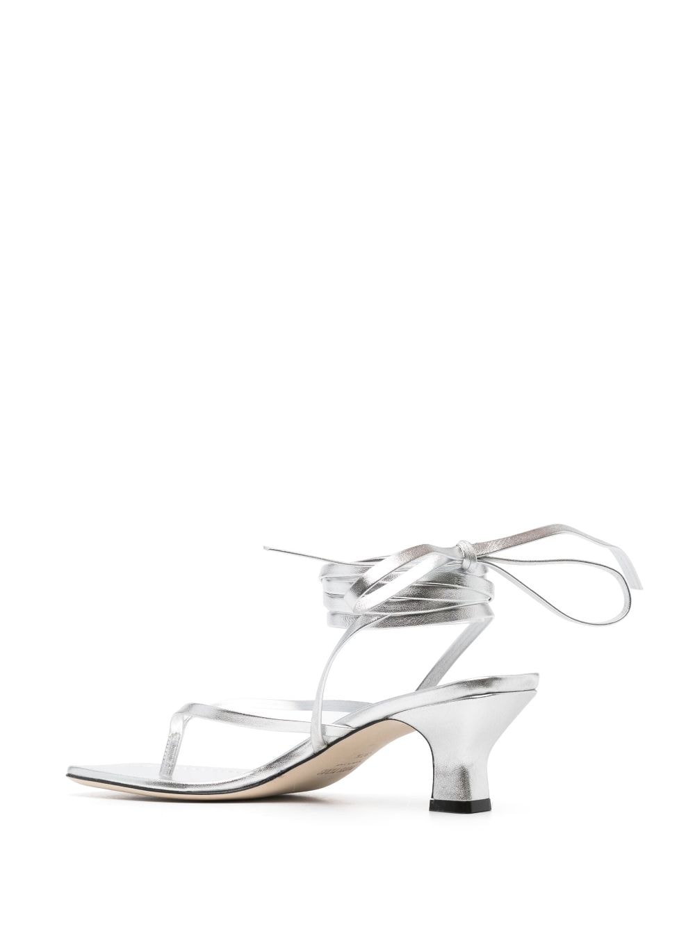 Shop Paris Texas Metallic 50mm Leather Thong Sandals In Silver