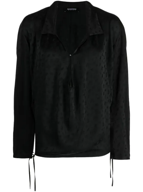 Kiko Kostadinov floral-print V-neck drawstring blouse