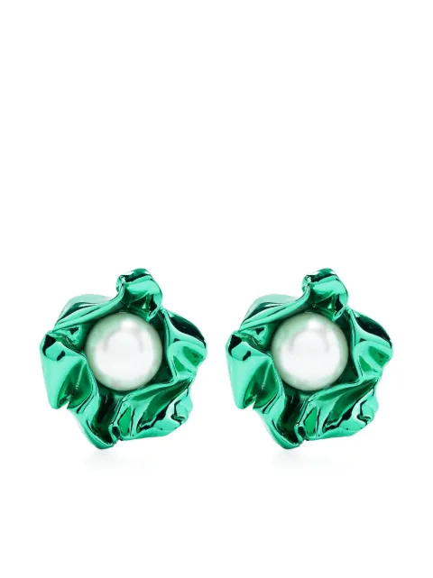 Sterling King Titania pearl stud earrings
