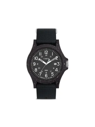 Timex Orologio Uomo Reclaim Ocean 40mm – Cinturino Nero, Cassa 40mm, Vetro Minerale, Impermeabile 30m