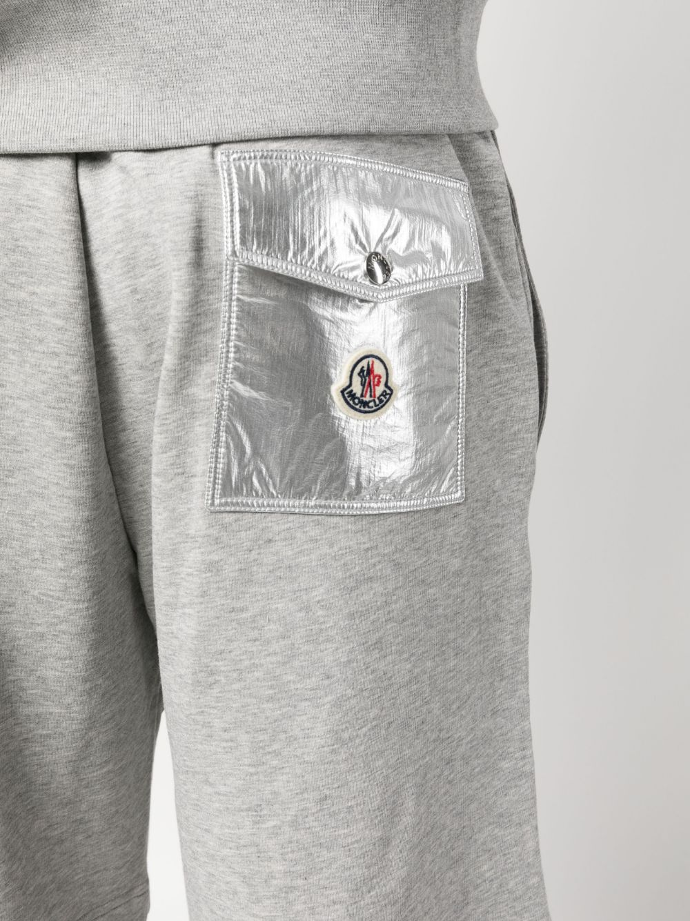 Shop Moncler Logo-print Drawstring Shorts In Grey