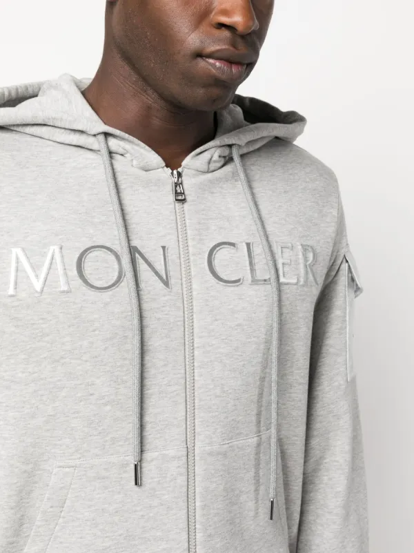 Moncler raised-logo zip-up Hoodie - Farfetch