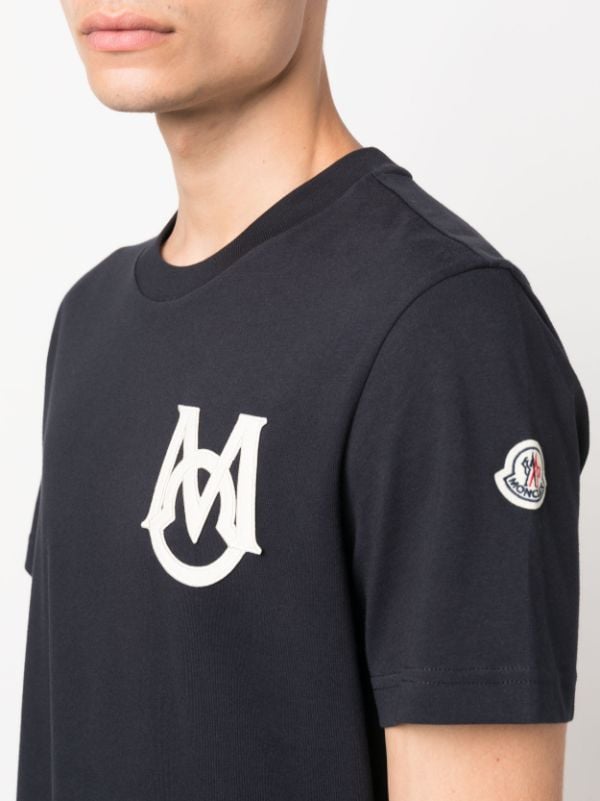 Moncler - logo-patch Cotton-jersey T-Shirt - Mens - Black