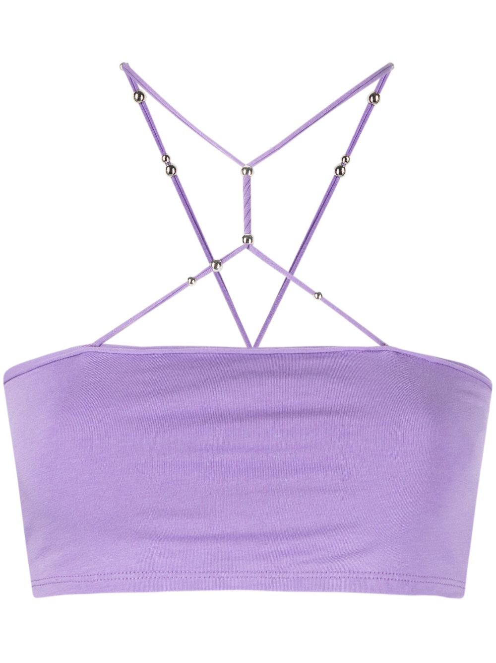 cropped strap-detail top
