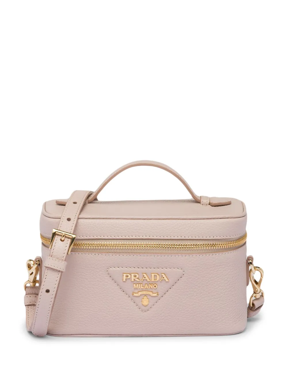 Prada sac mini en cuir à plaque logo - Rose Top Merken Winkel