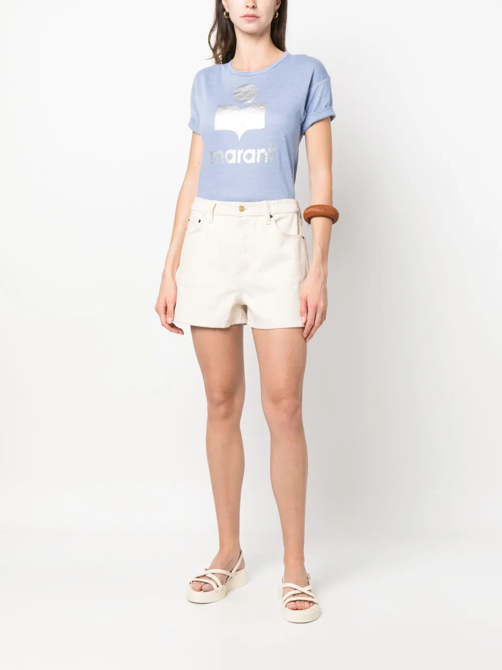 MARANT ÉTOILE T-shirt met logoprint - Blauw