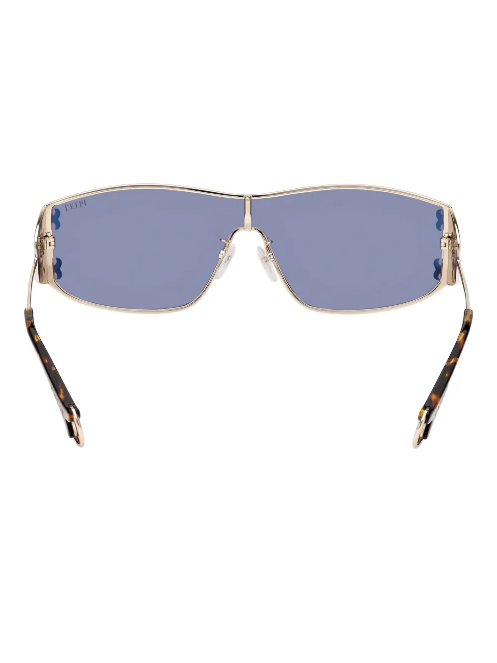 Pucci Logo-plaque Sunglasses In Gold