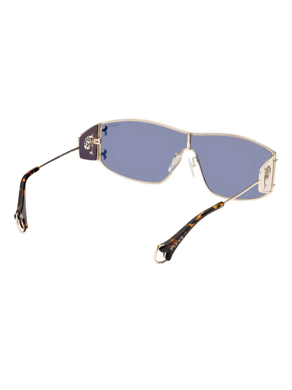 Pucci Logo-plaque Sunglasses In Gold
