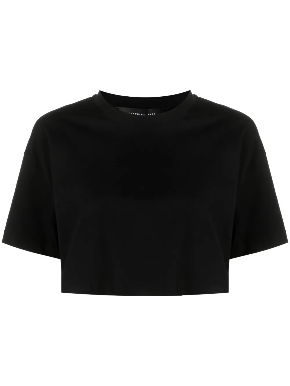 Federica Tosi short-sleeved cotton cropped T-shirt | Black | Image 1