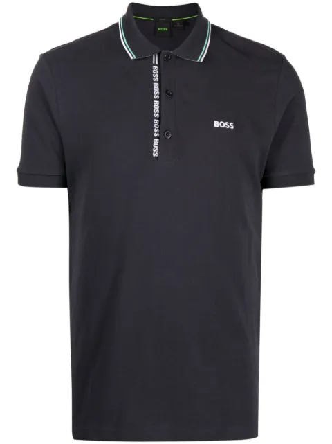 BOSS playera tipo polo con logo bordado