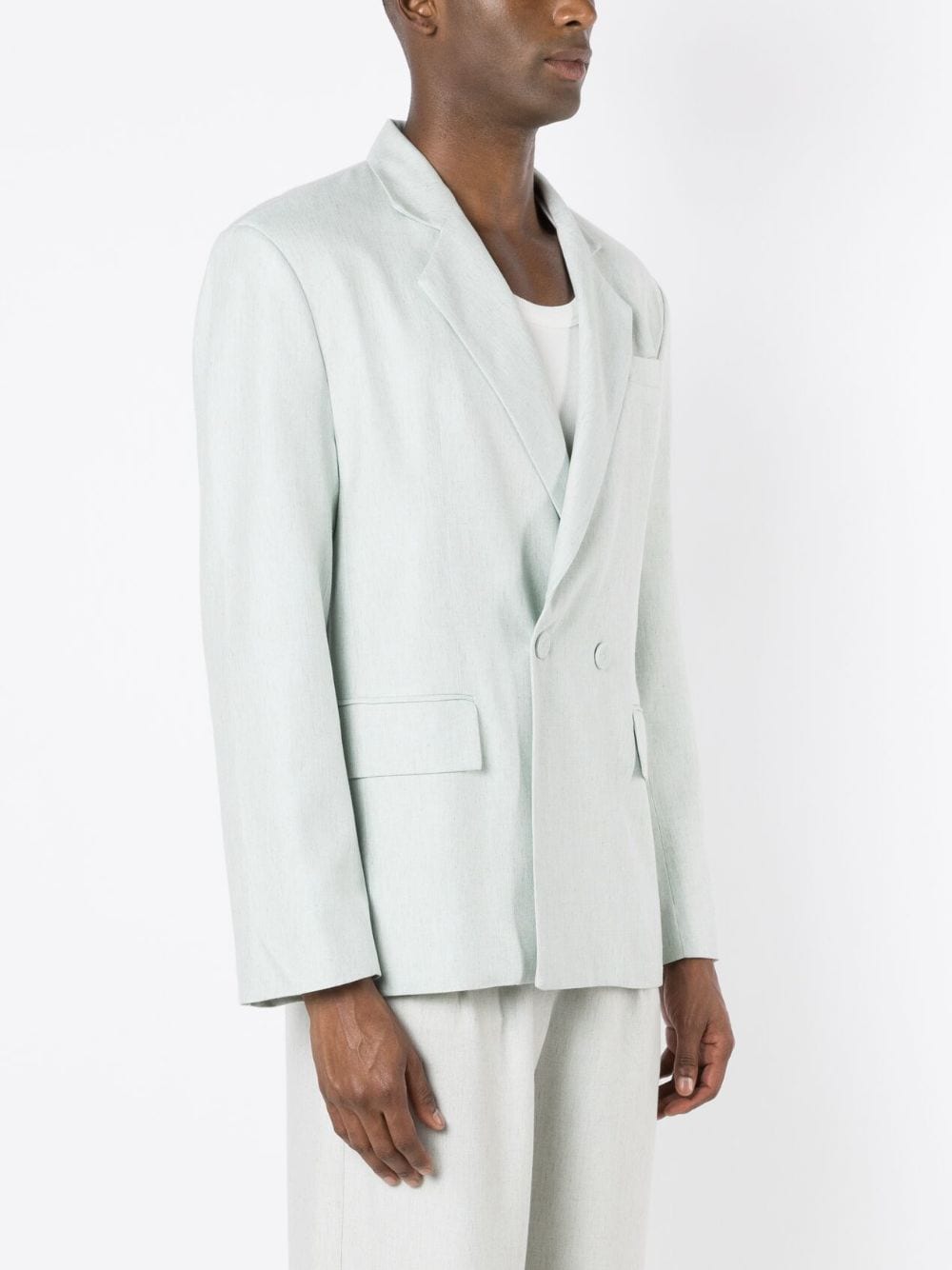 Shop Misci Notched-lapels Double-breasted Blazer In Green