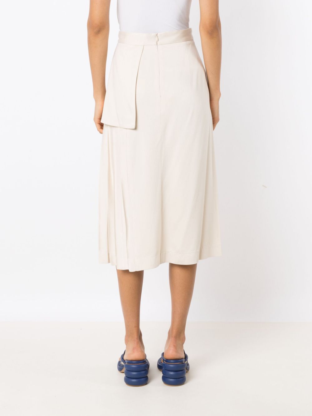 Shop Misci High-waisted Side-slit Skirt In Neutrals