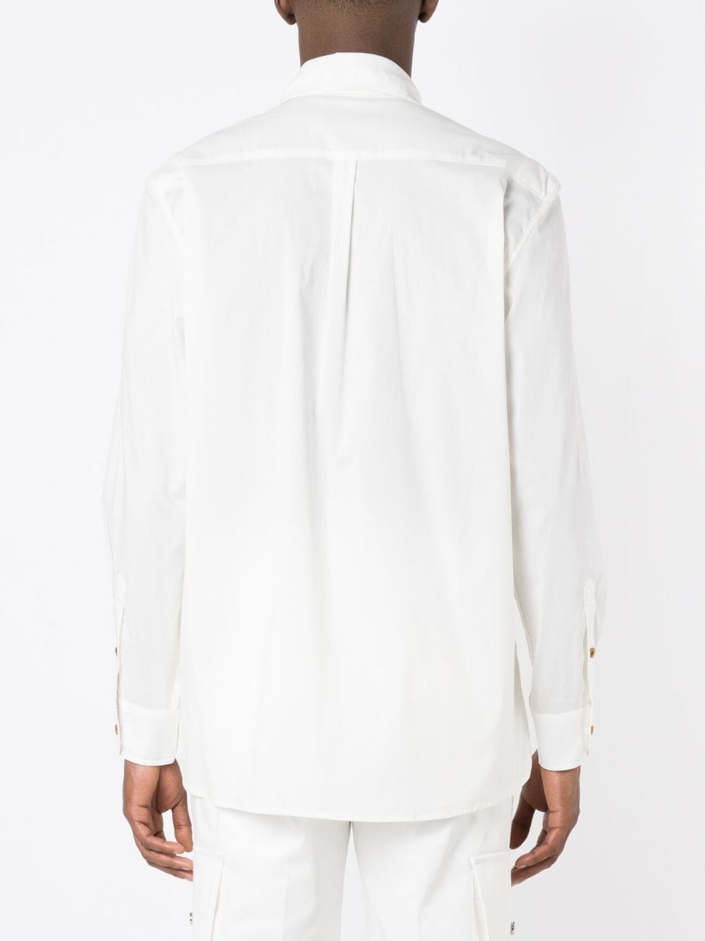 Shop Misci Long-sleeved Button-up Shirt In White