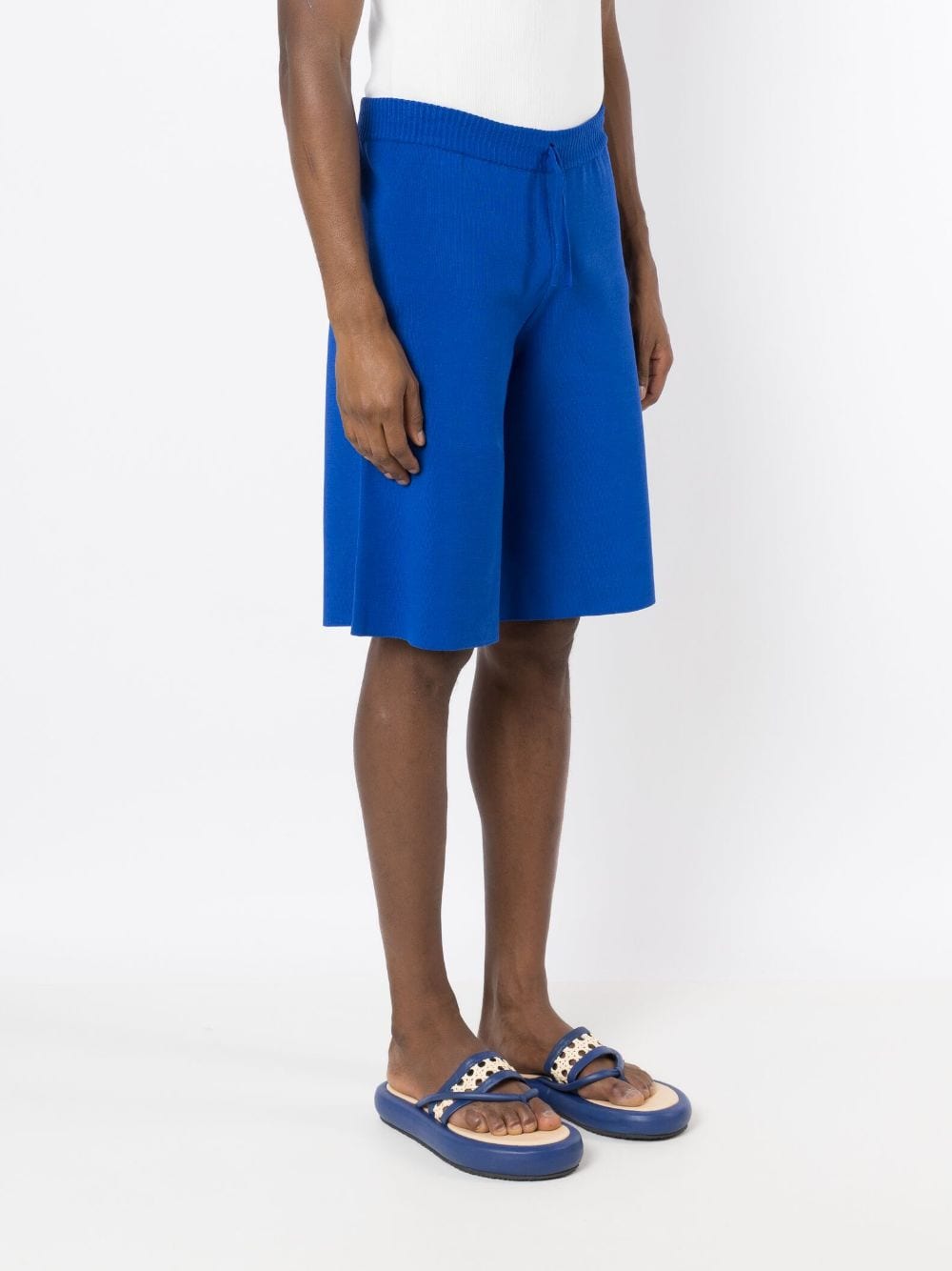 Shop Misci Drawstring Bermuda Shorts In Blue