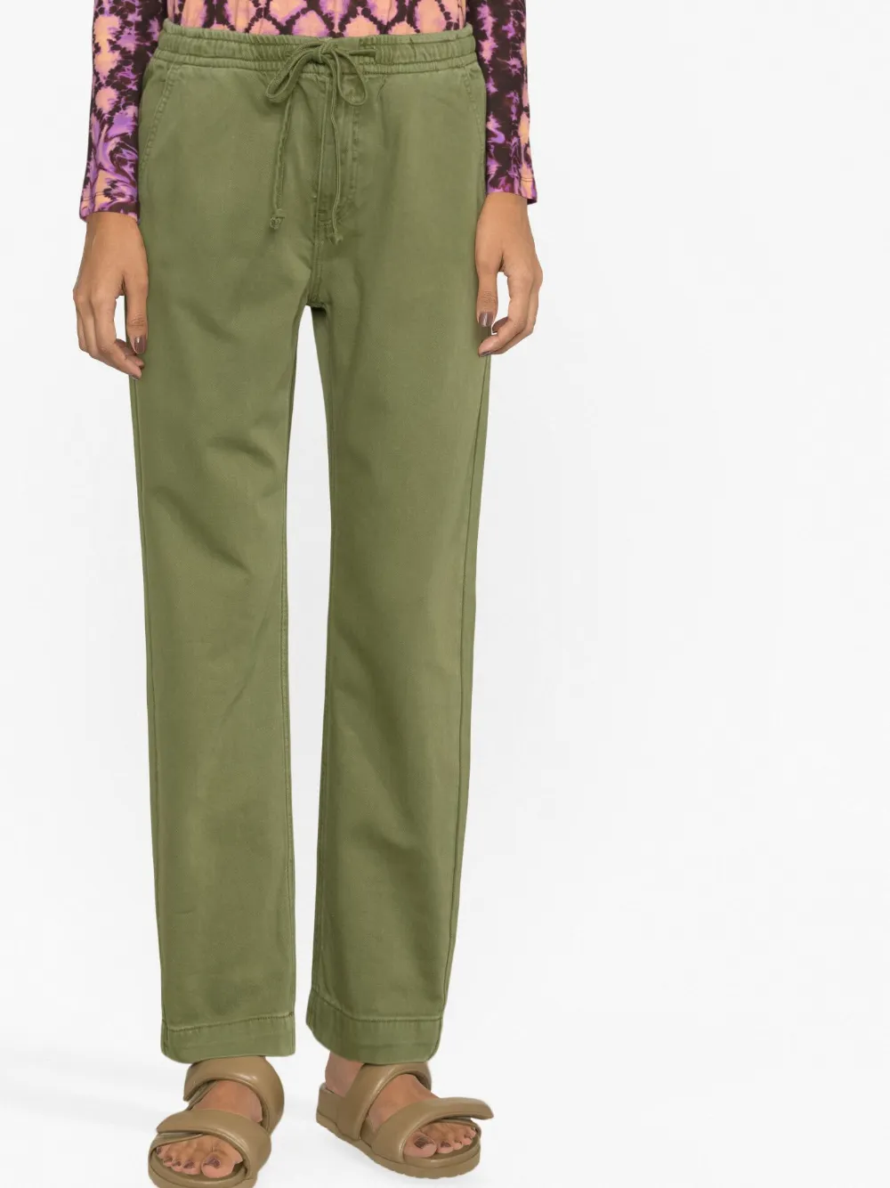 Shop Essentiel Antwerp Drawstring Tapered Jeans In Green