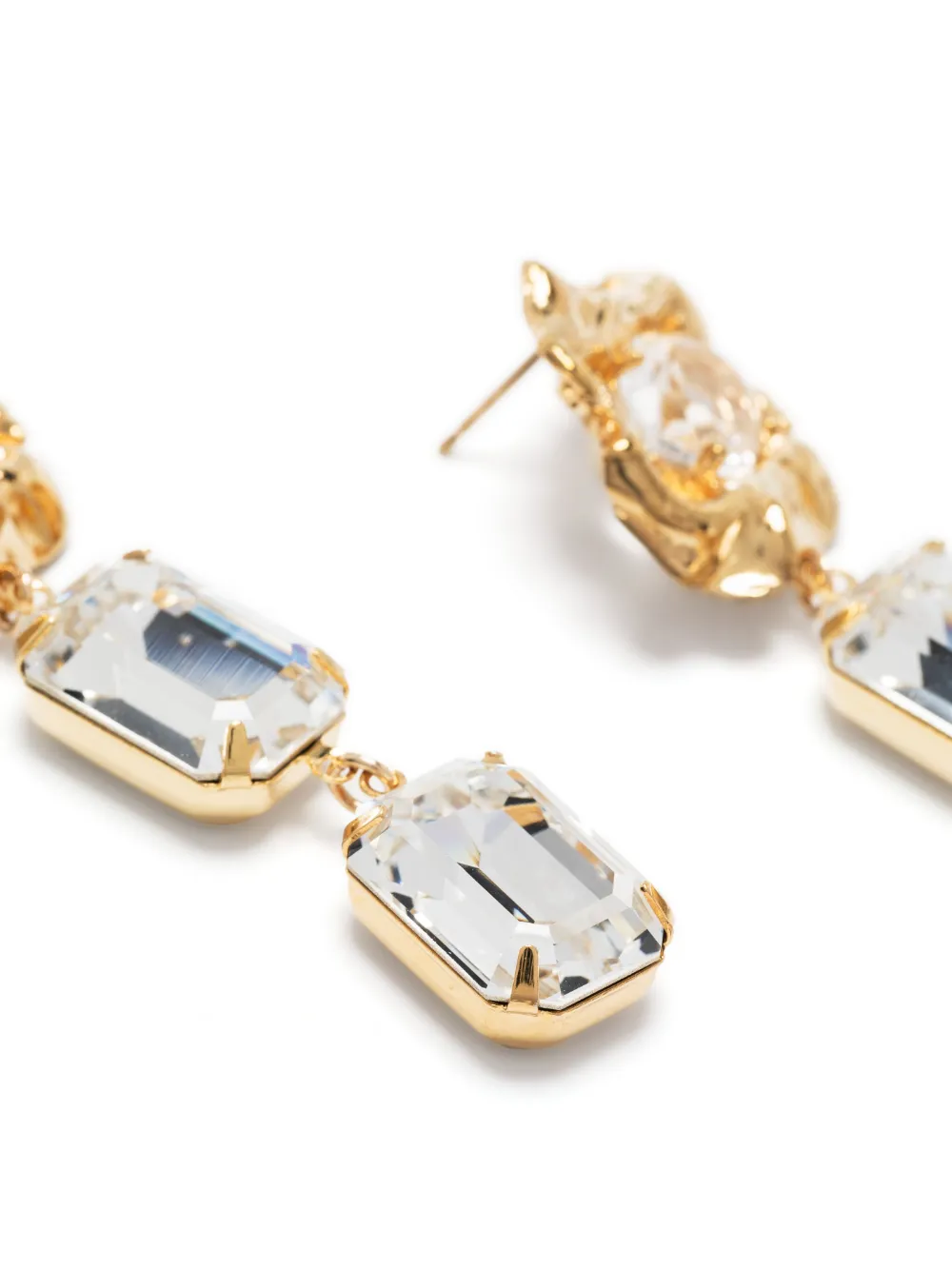 Shop Sterling King Ada Crystal Drop Earrings In Gold