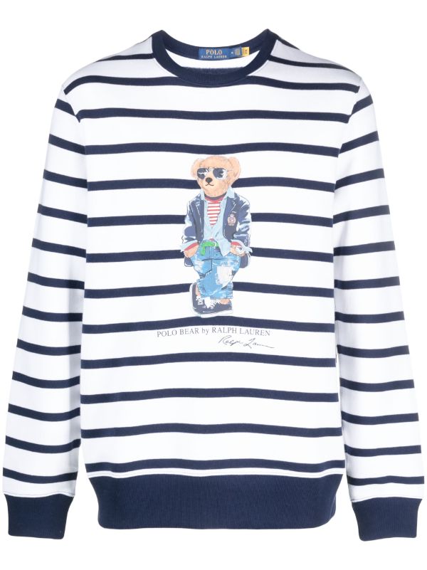 Ralph Lauren Striped Polo Bear Sweatshirt