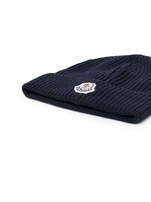 Moncler navy on sale beanie