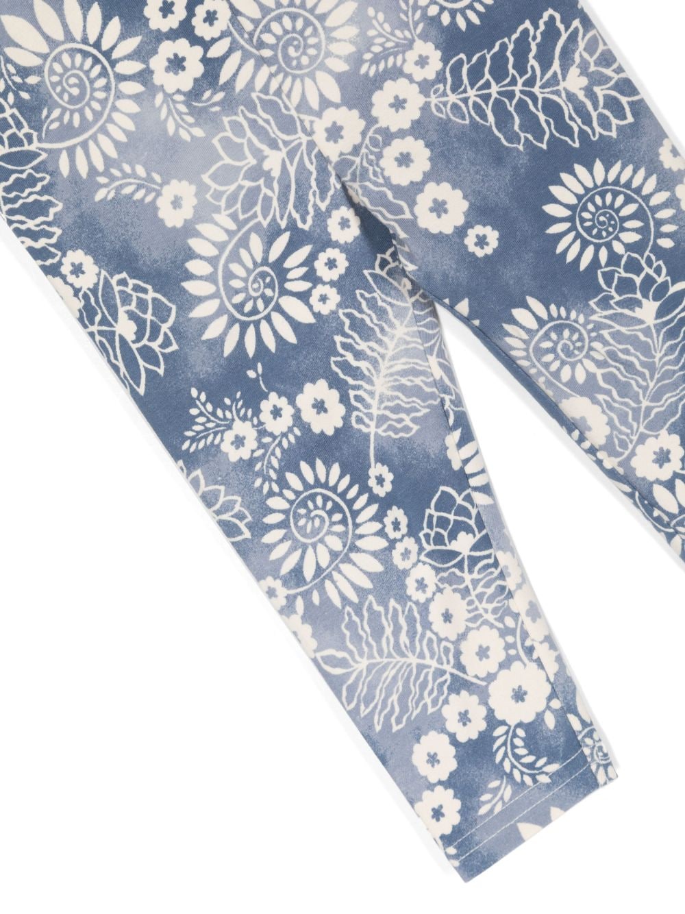 Shop Ralph Lauren Botanical-print Jersey Leggings In Blue