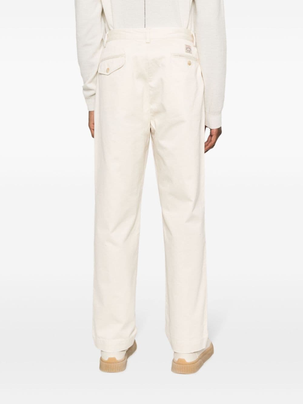 Shop Polo Ralph Lauren Straight-leg Cotton Trousers In Neutrals