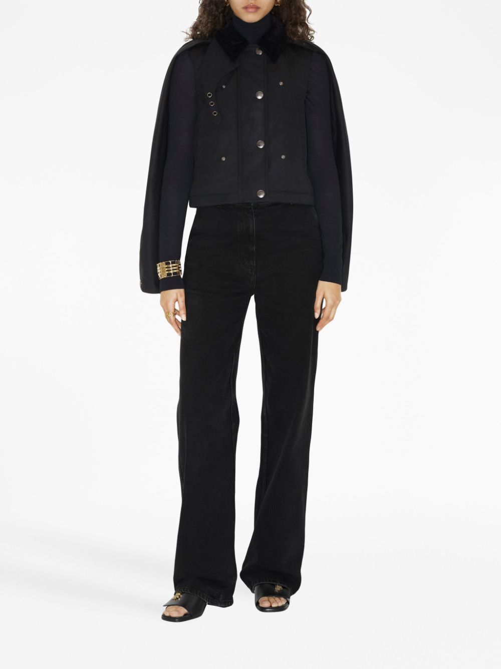 Burberry corduroy-collar cropped jacket Women