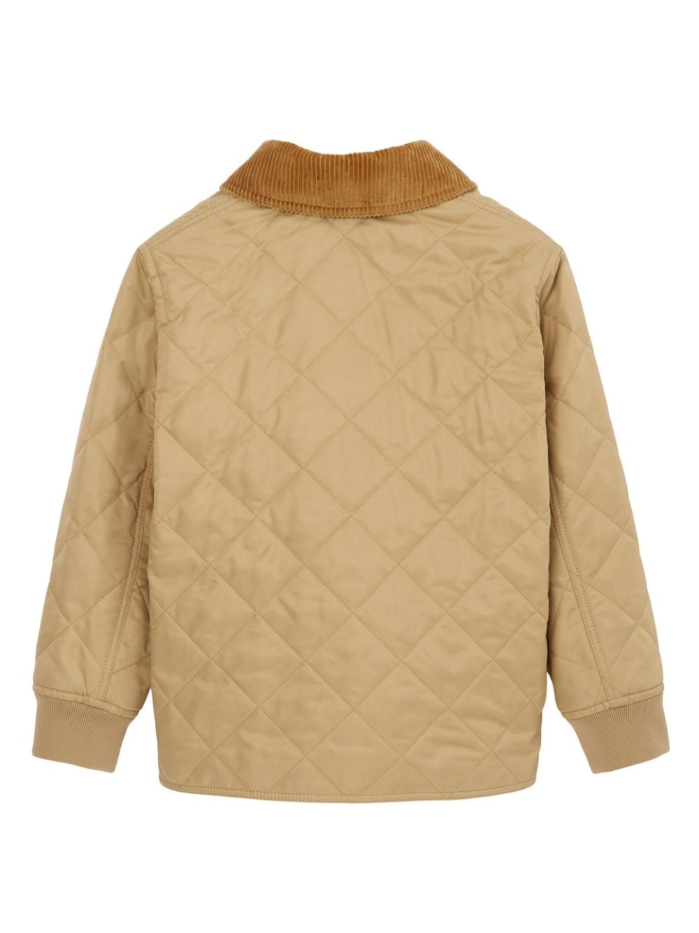 Shop Burberry Corduroy-collar Quilted Jacket In Neutrals