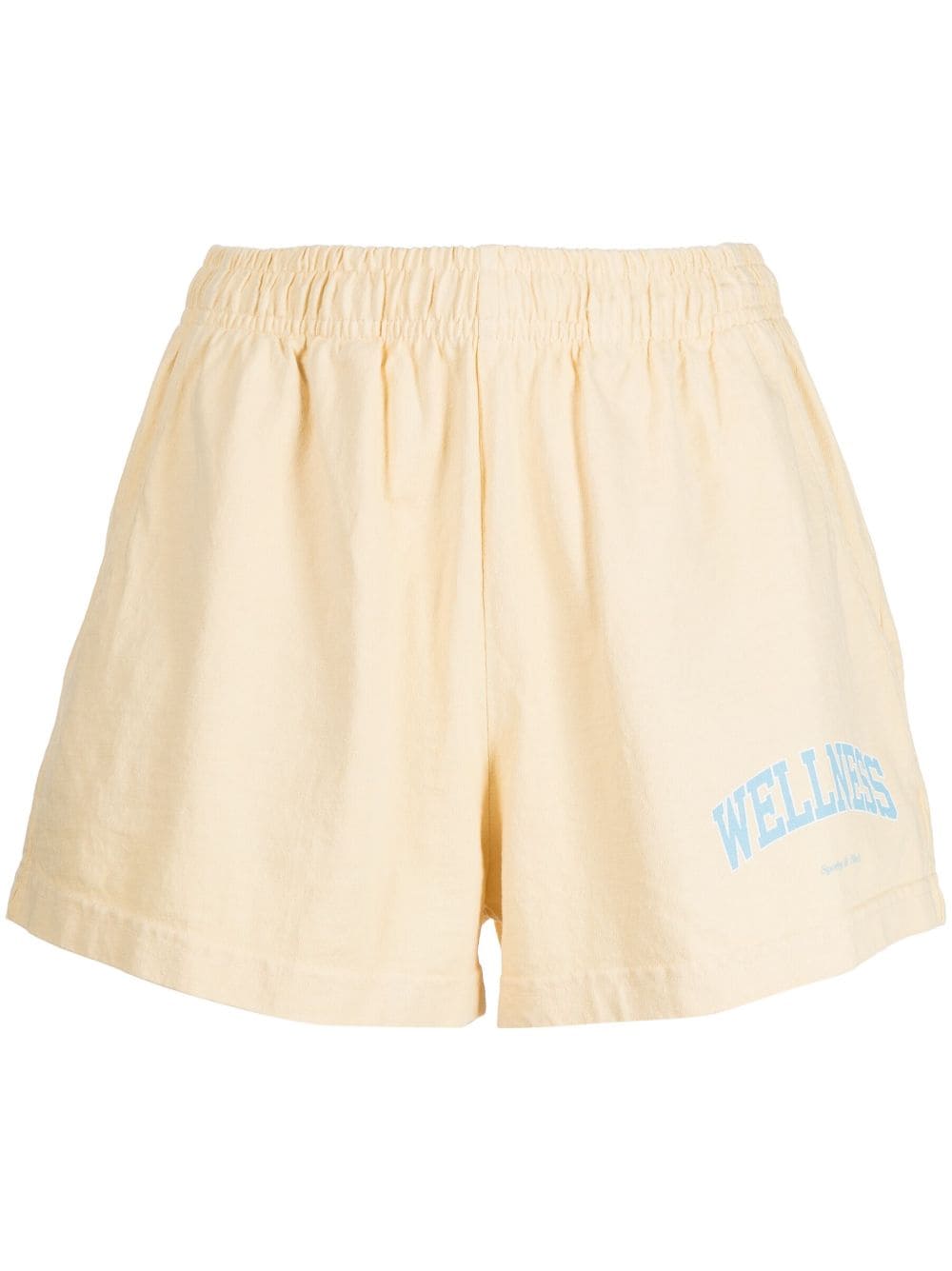 Shop Sporty And Rich Wellness-print Cotton Shorts In Yellow