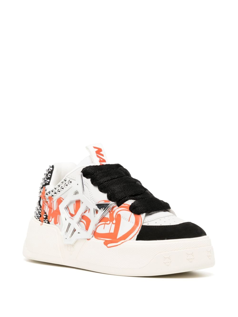 Shop Naked Wolfe Kosa Graffiti Low-top Sneakers In White