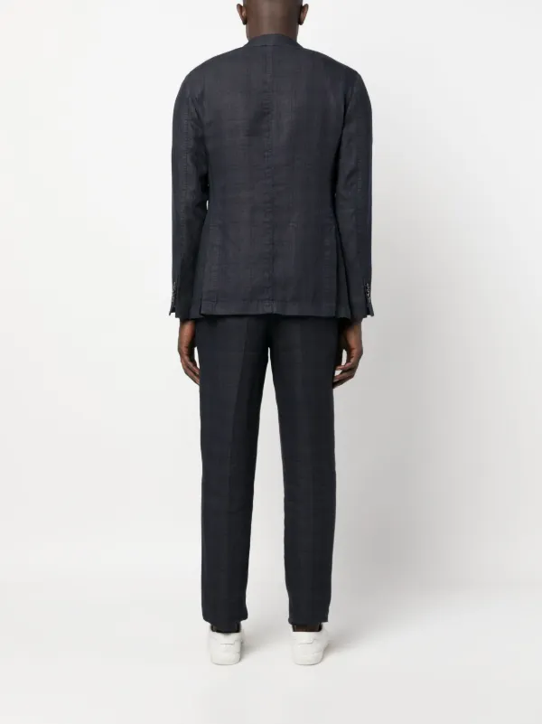 Boglioli チェック リネンシングルスーツ | ブルー | FARFETCH JP