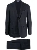 Boglioli single-breasted check-pattern linen suit - Blue