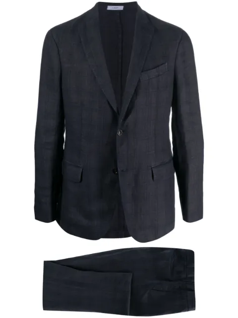 Boglioli costume en lin boutonné à carreaux