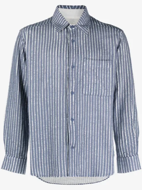 Craig Green ripped striped cotton shirt