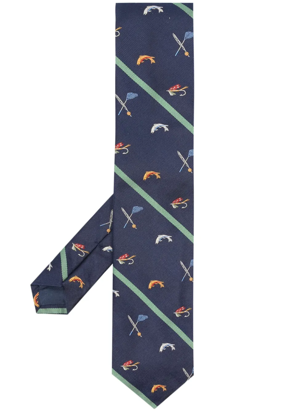 Polo Ralph Lauren Repp Fishing-Club silk tie