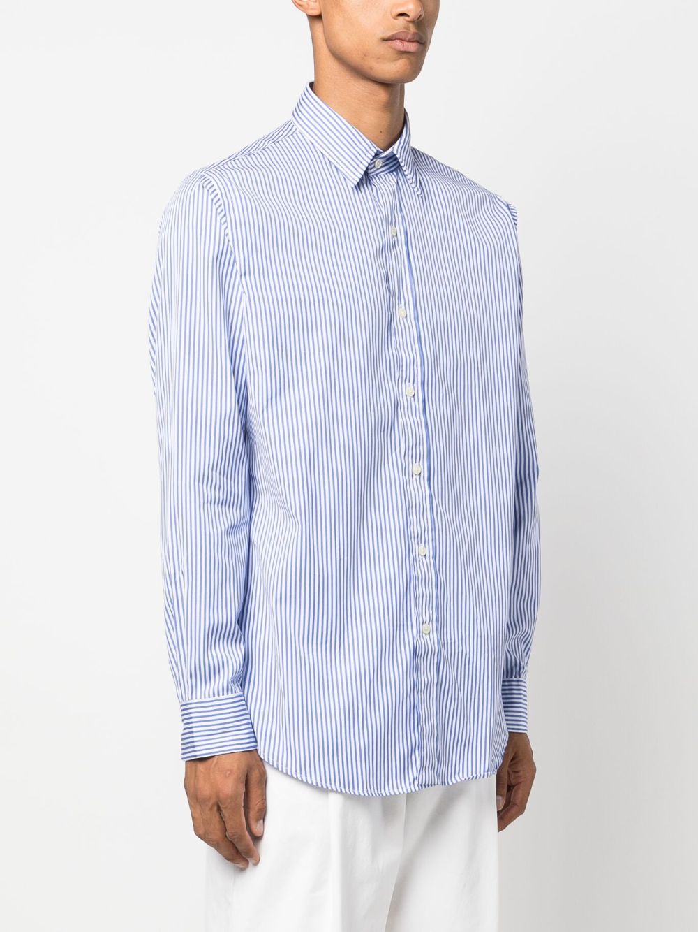 striped long-sleeve cotton shirt