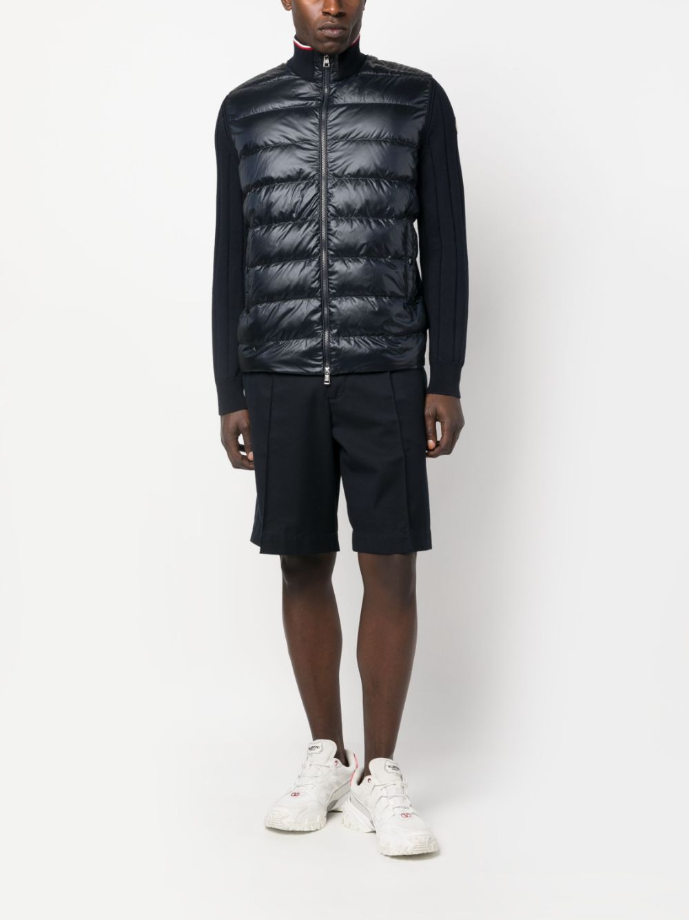 Moncler padded-front cotton jacket - Blauw