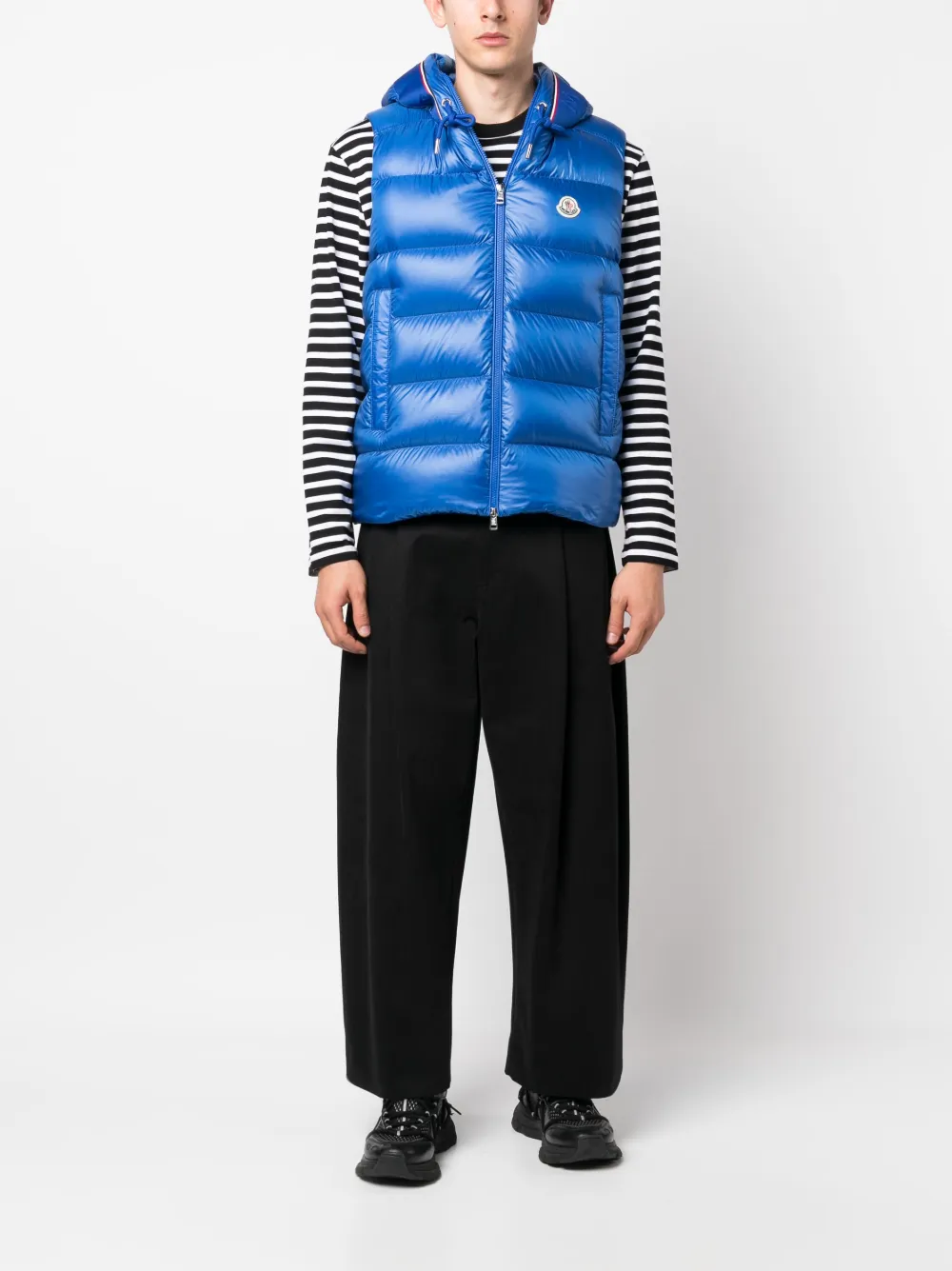 quilted hooded down gilet