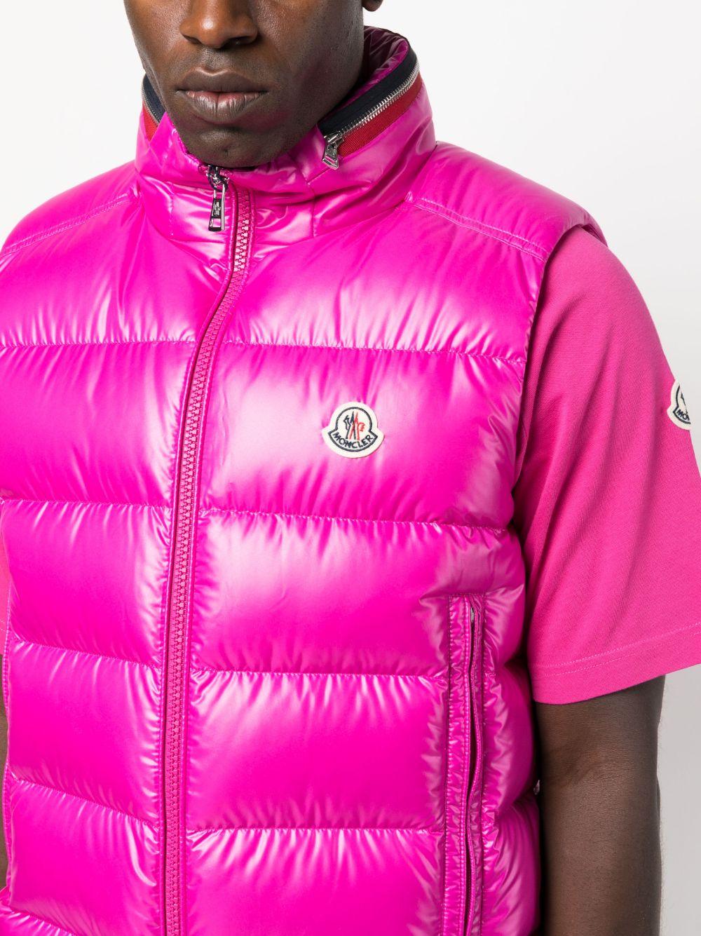 Shop Moncler Ouse Padded Gilet In Pink